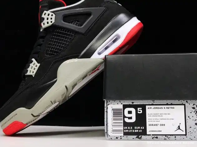 Official Maikesneakers 308497-060 RETRO JORDAN BLACK 4 CEMENT 0526